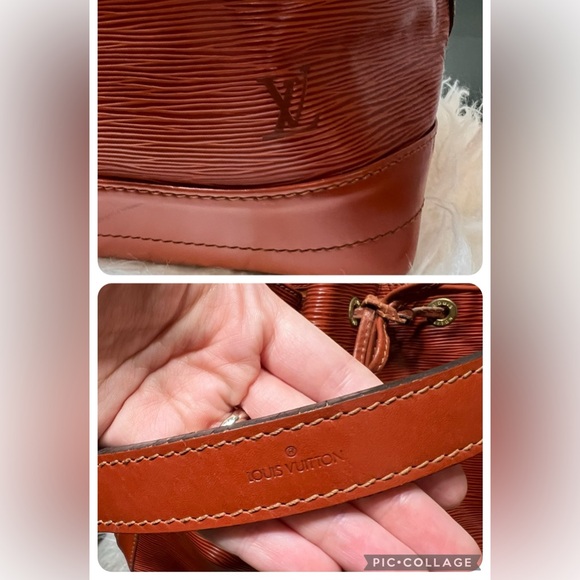 SOLD 🍂Louis Vuitton 🍂 Authenticated Vintage 1991 Epi Noe GM Brown Drawstring Bag - Picture 5 of 15
